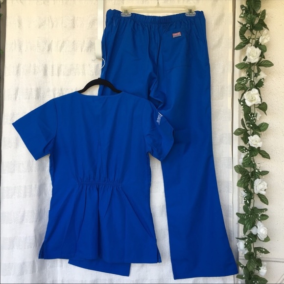 Blue Cherokee Workwear scrub uniform set sz small - Picture 2 of 8